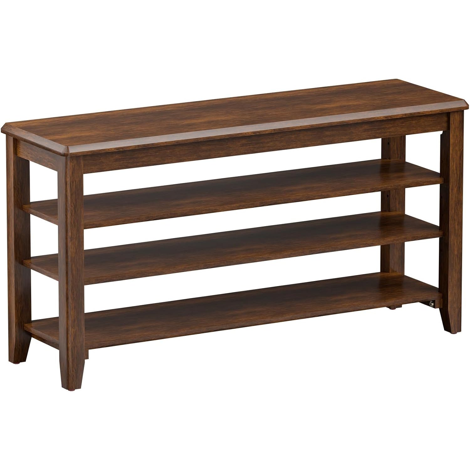 TAITIY 39.4-Inch Walnut Wood Shoe Storage Bench