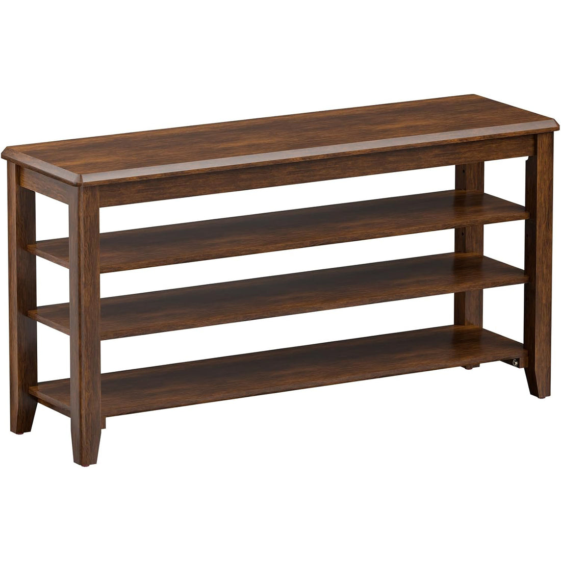 TAITIY 39.4-Inch Walnut Wood Shoe Storage Bench