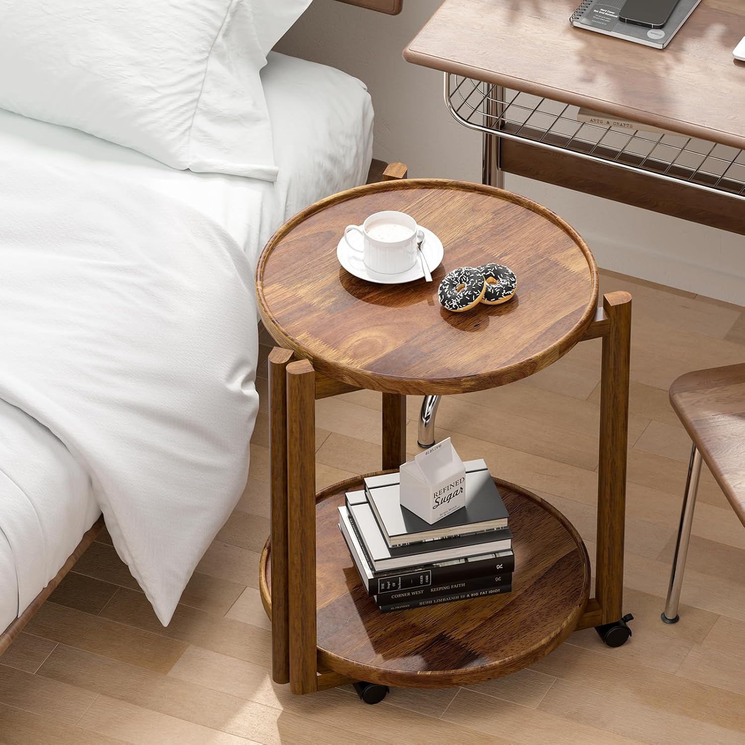 Small‑Space Friendly: Compact 16.9" diameter and 25.5" height fit tight corners, sofa sides, bedside and apartments