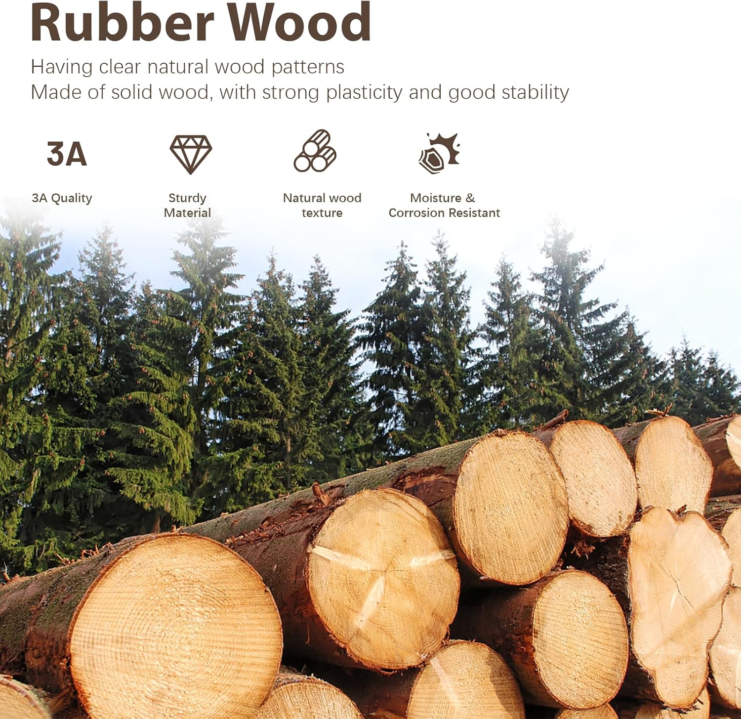 TAITIY Solid Wood Clothes Rack with 2 Shelves & 5 Hooks, Size S, Walnut Brown